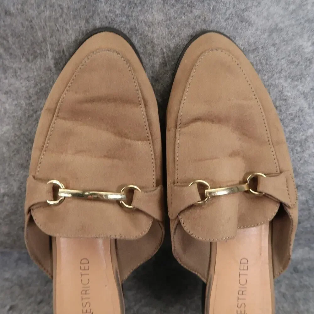 Restricted Shoes Womens 8 Mule Flats Slip On Classic Brown Casual Lifestyle - Picture 8 of 13